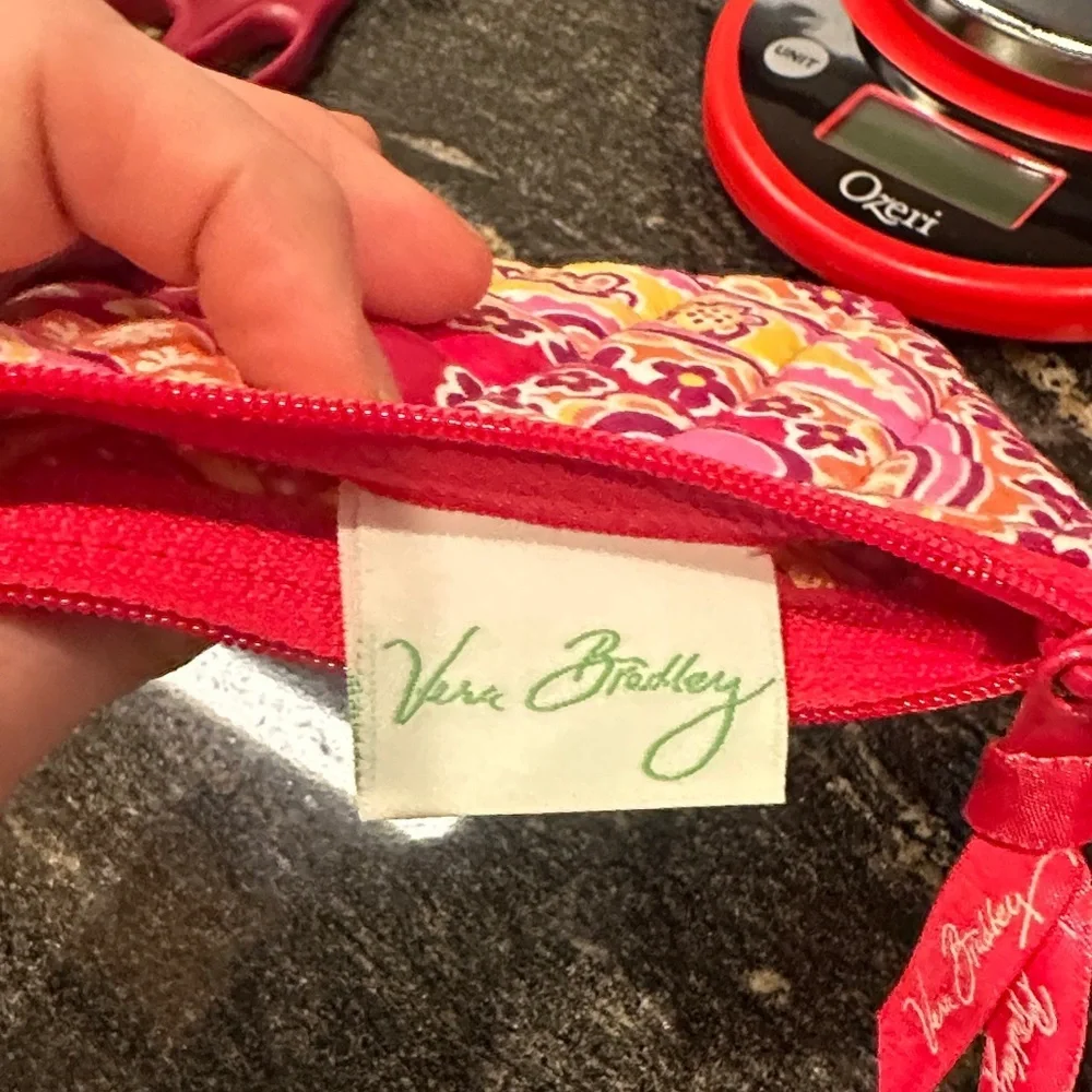 Vera Bradley Red and Orange Floral Cosmetic Bag